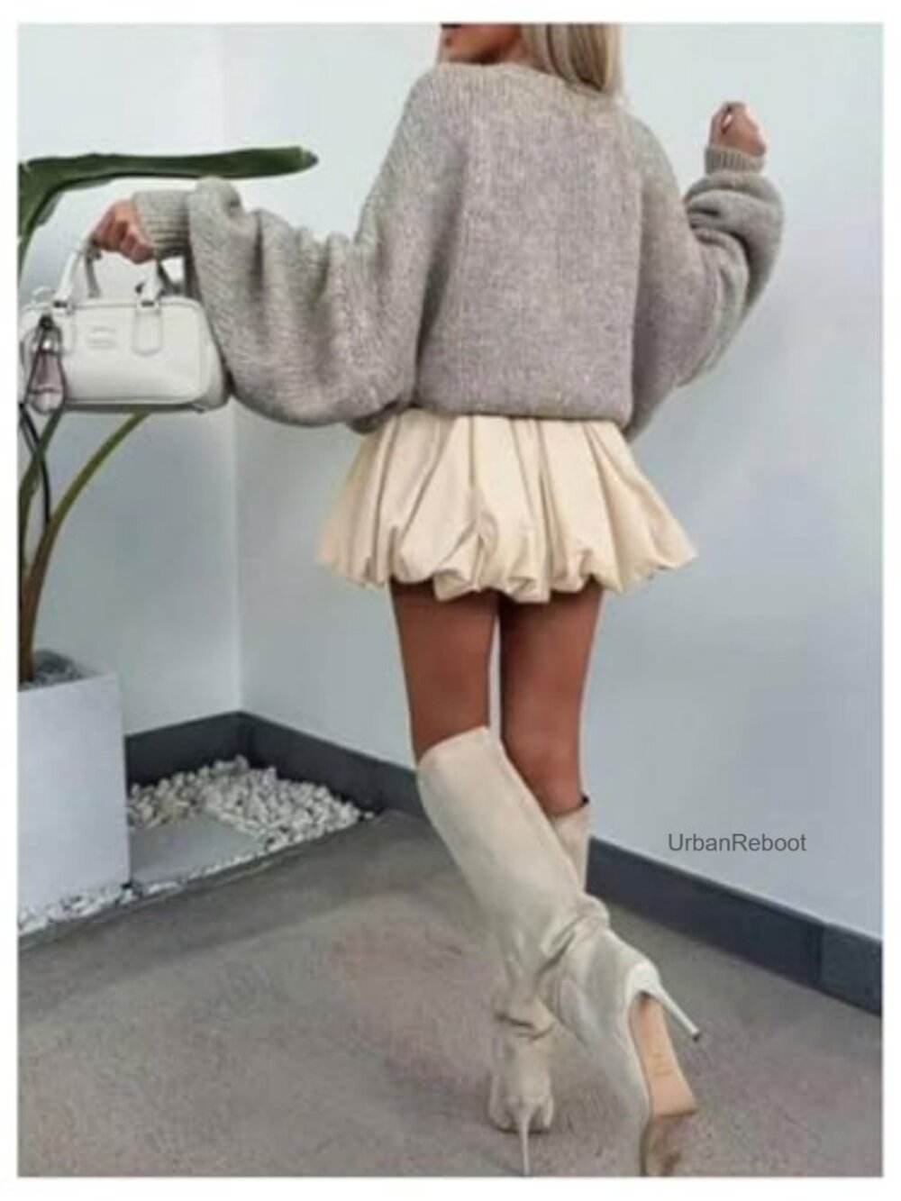 Y2k Bubble Short Skirt Elastic Waist Pleated Hem Puffy Trendy Going Out Mini - Picture 2 of 3